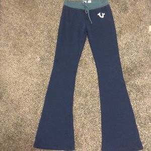 True religion blue and green sweats